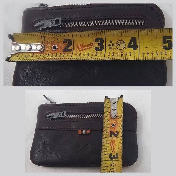 TUMBLE And HIDE Handcrafted Brown Leather Coin Pouch Wallet Key Ring England 5x3 - Picture 9 of 9